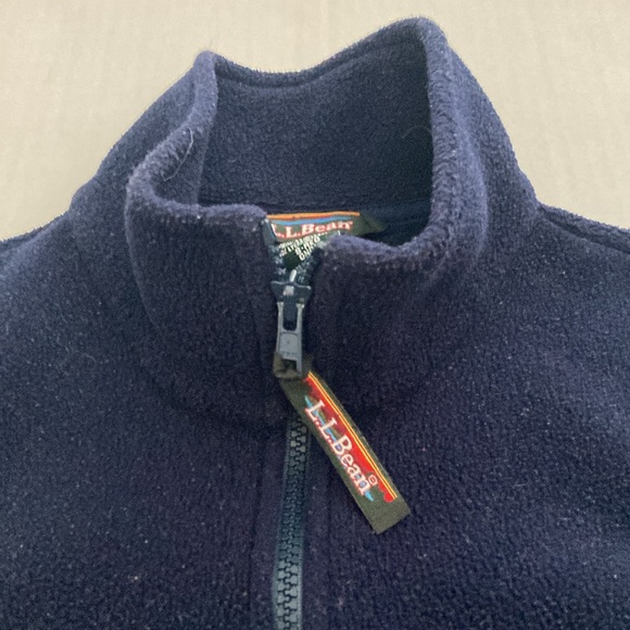 L.L. Bean Fleece Full Zip Vest Navy Blue Size Small - Picture 2 of 8